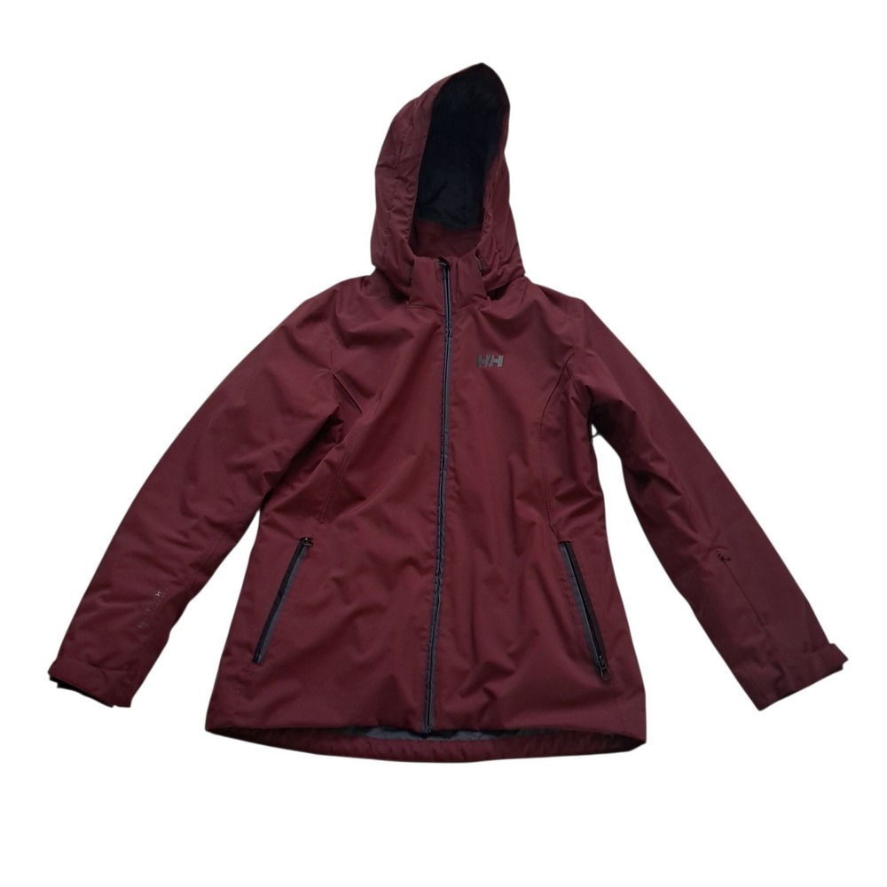 Helly Hansen Women's Ski Jacket Burgundy Hooded Shell